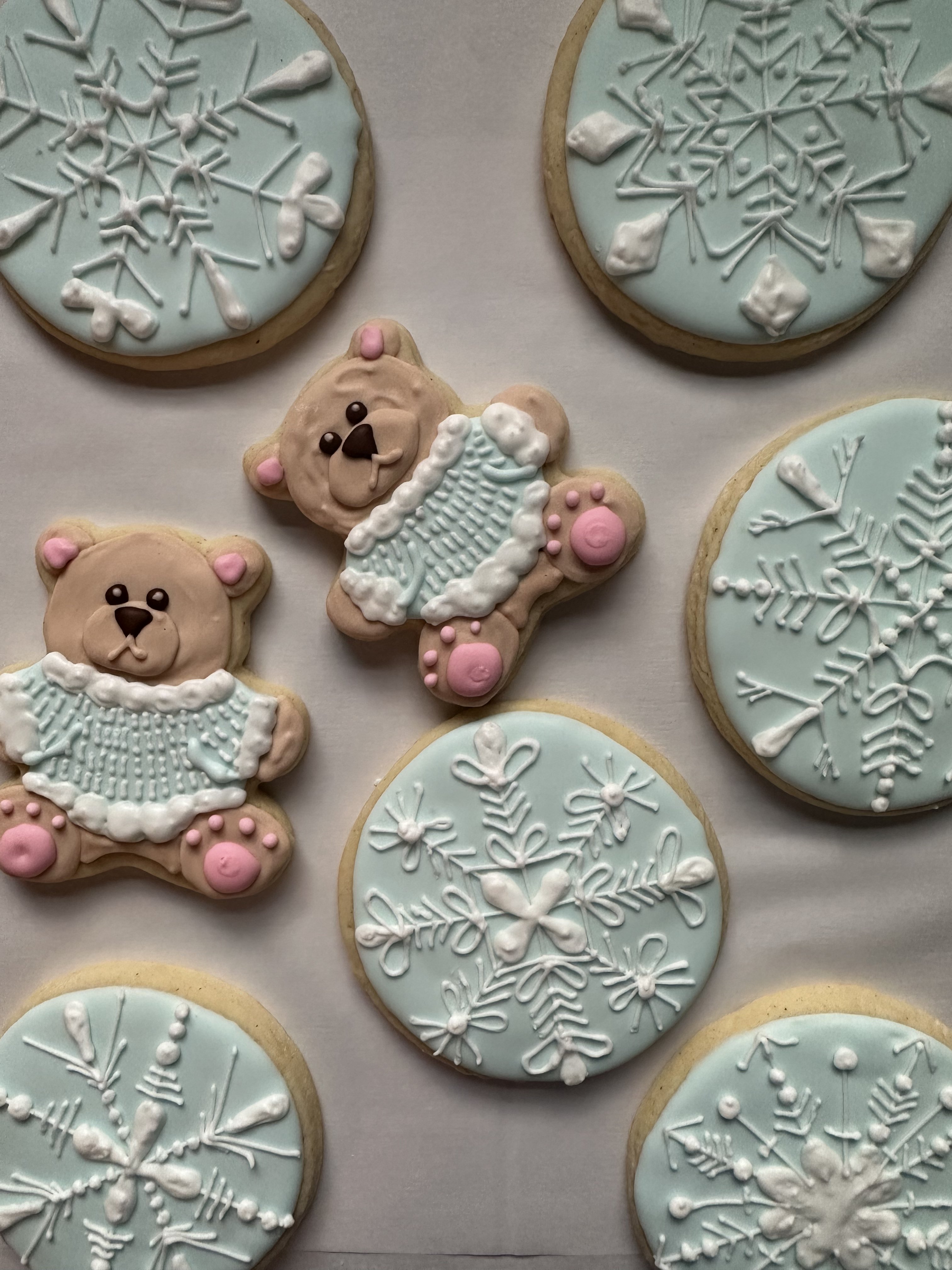 Christmas Bears Snowflakes